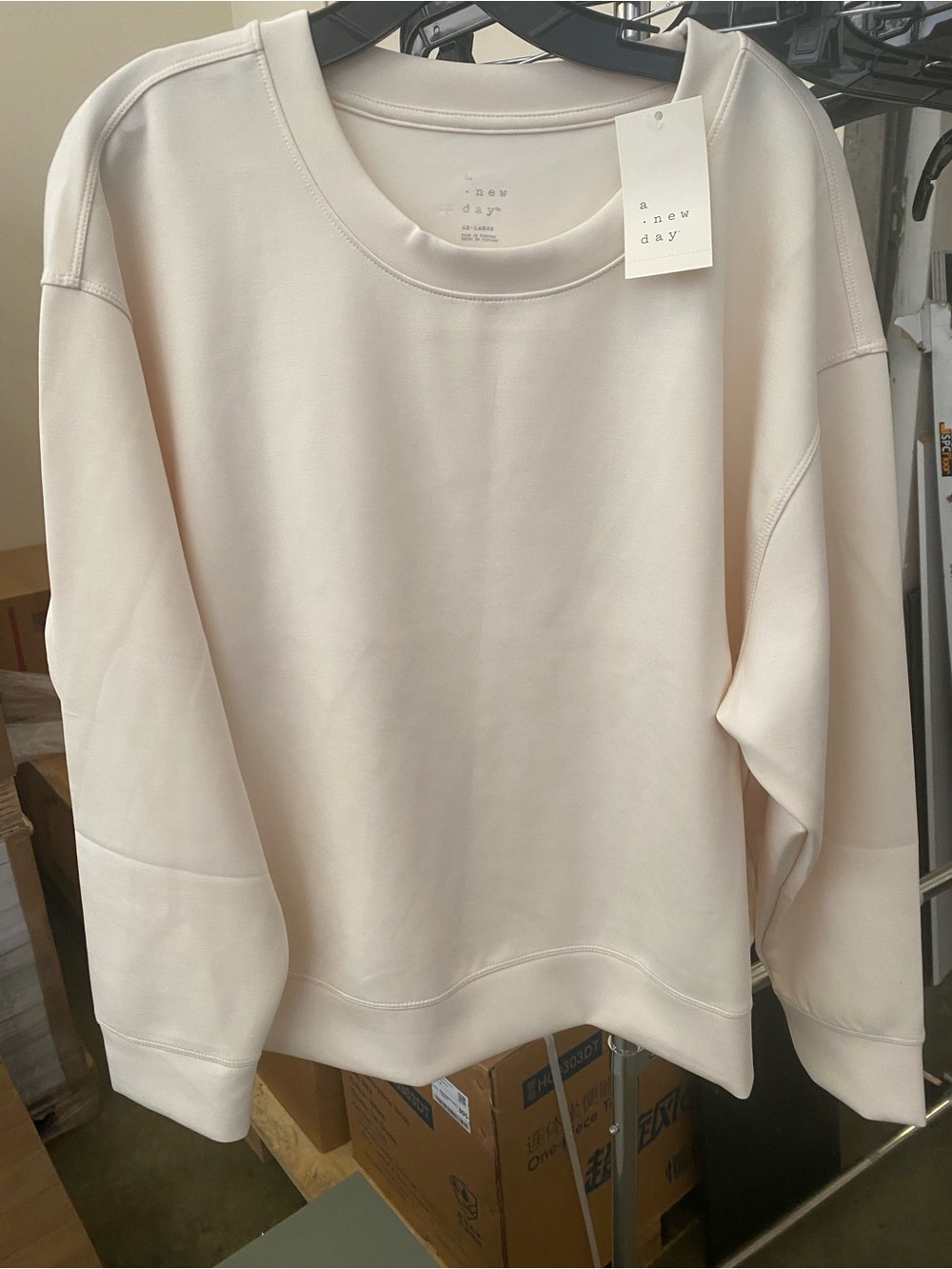 a new day Neutral Cream Scoopneck Pullover Sweater
